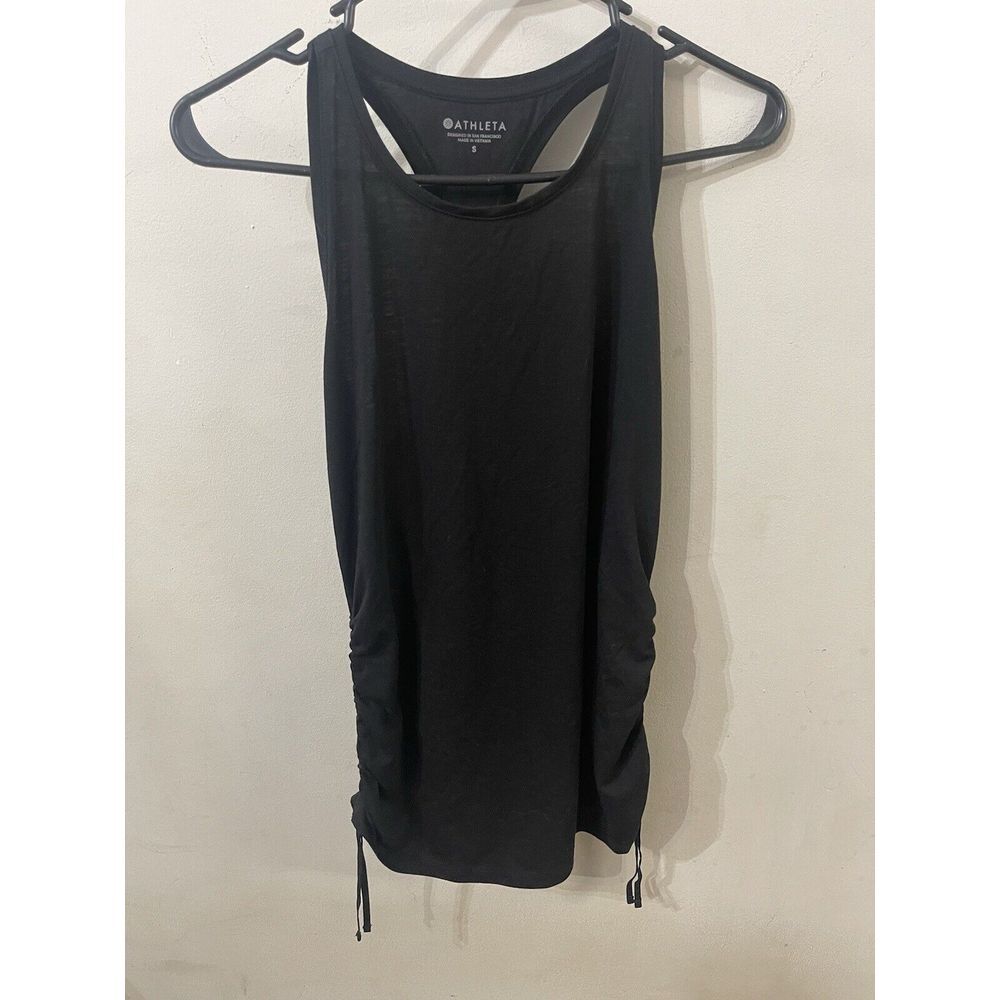 Athleta Women's Black Racerback Side Runching Tank Top Size Small